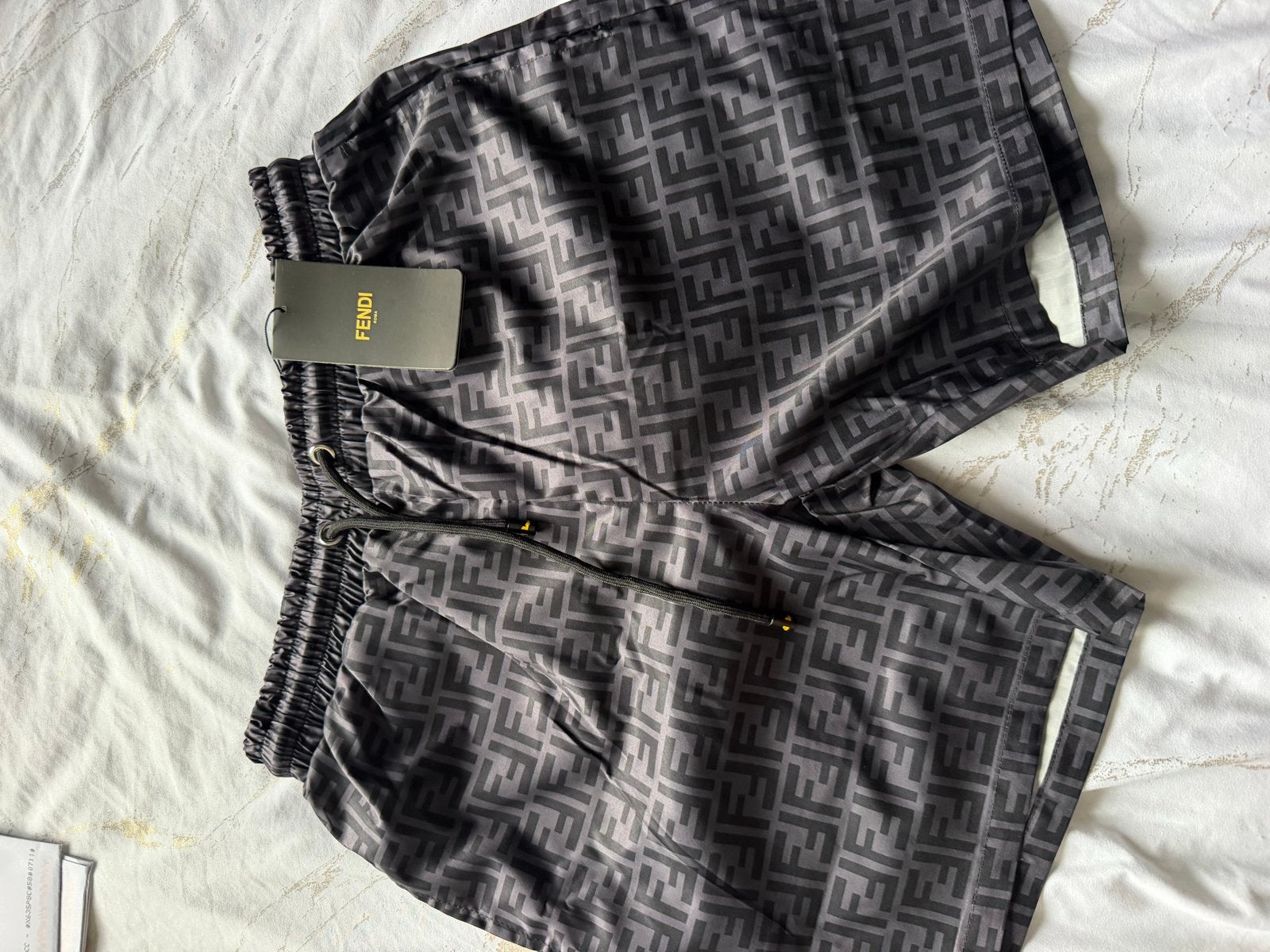 Fendi Zwemshort met FF-logo - Zwart/Grijs, Ophalen of Verzenden, Overige maten, Zwart, Zwemshort