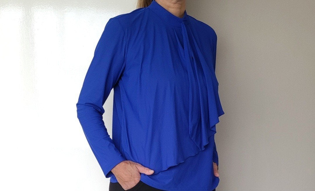 Studio Anneloes blouse XL Kobaltblauw Travelstof Top, Studio Anneloes, Maat 46/48 (XL) of groter, Zo goed als nieuw, Verzenden