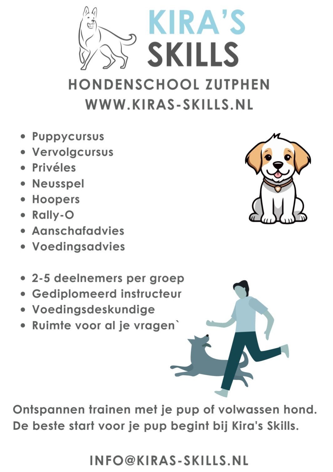 Puppycursus Zutphen. Starten ook in de zomer mogelijk!