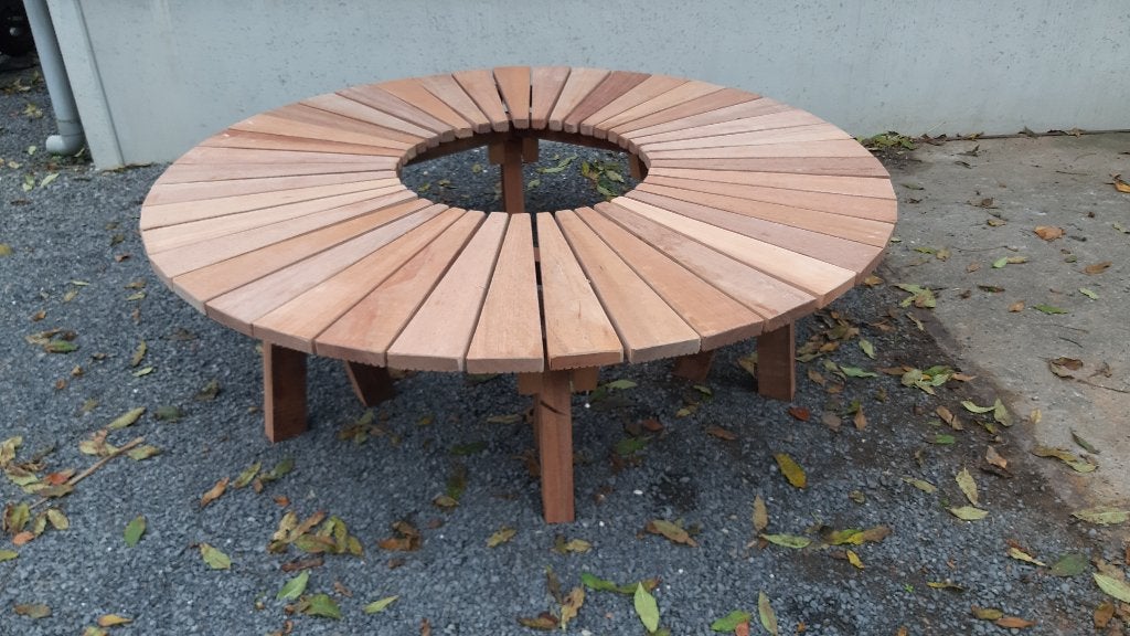 Hardhout boombank rond, Tuin en Terras, Ophalen, Nieuw, Hout