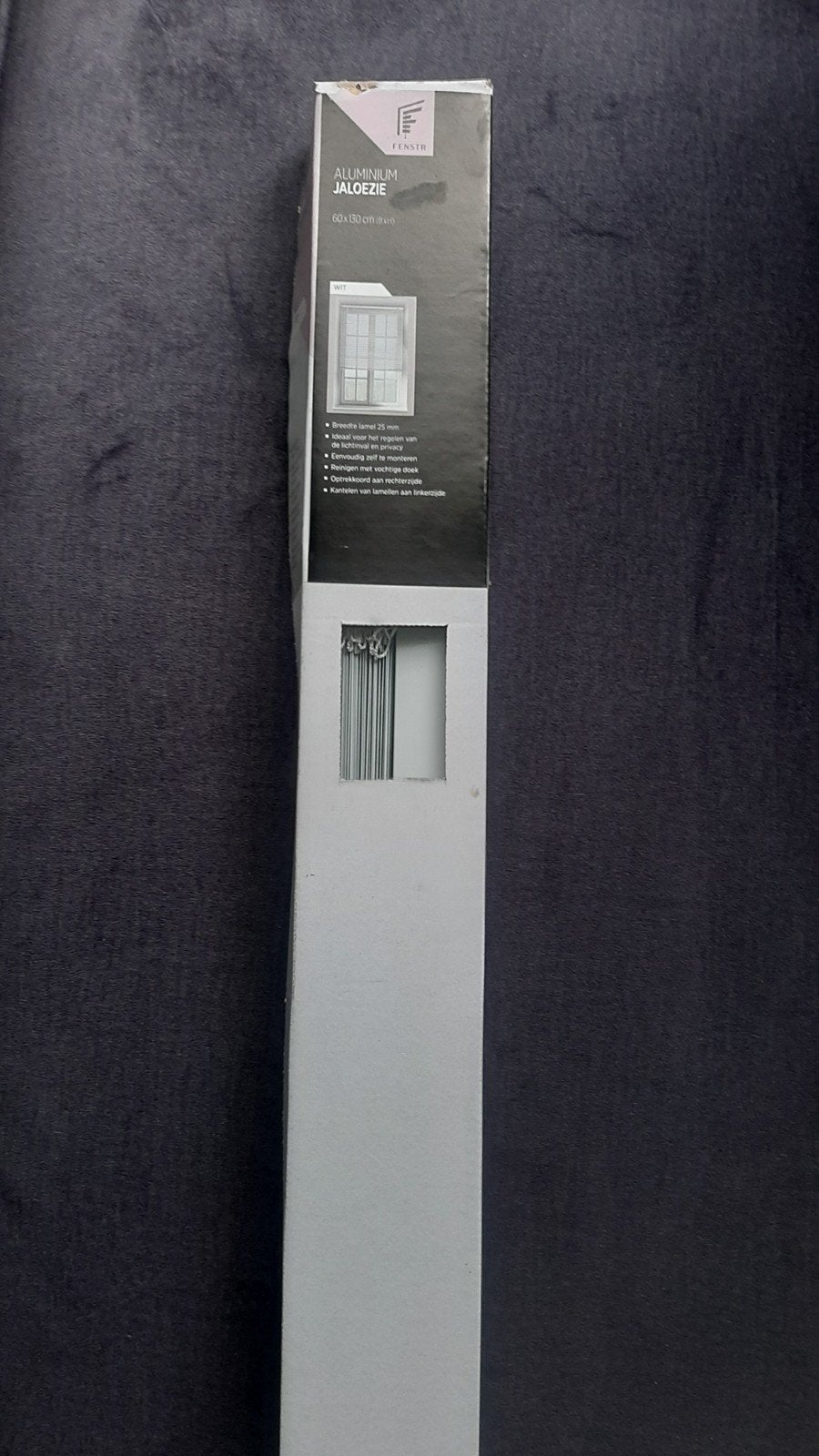 Jalouzie, aluminium lamellen, 60 x 130 cm, Huis en Inrichting, Ophalen, Overige materialen, Wit, Lamellen