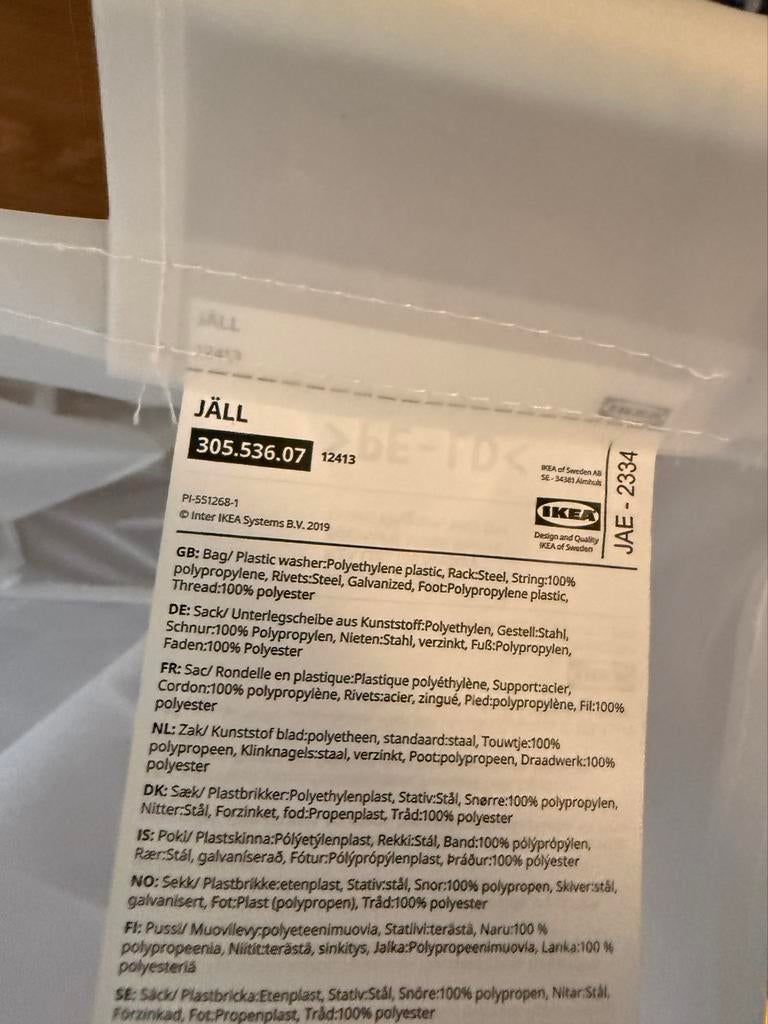 IKEA JÄLL Waszak met standaard, wit, 40 l, Ophalen, Zo goed als nieuw, Wit, Kunststof
