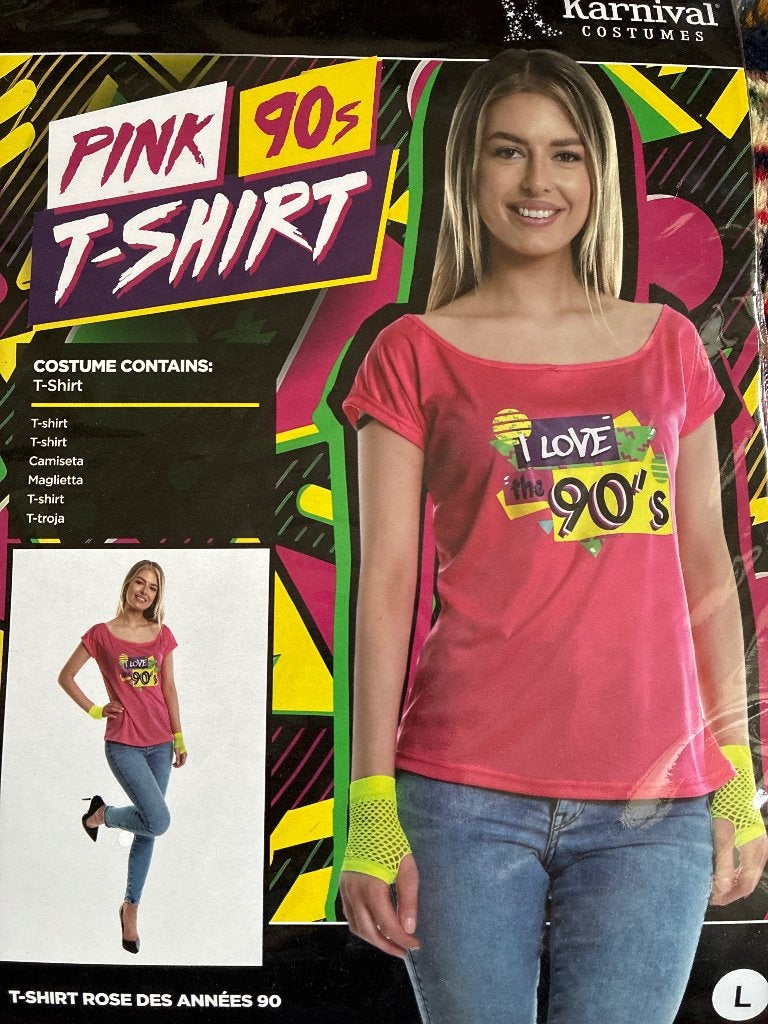 Pink 90 shirt leuk voor feestje, Ophalen, Zo goed als nieuw, Maat 42/44 (L), Carnaval