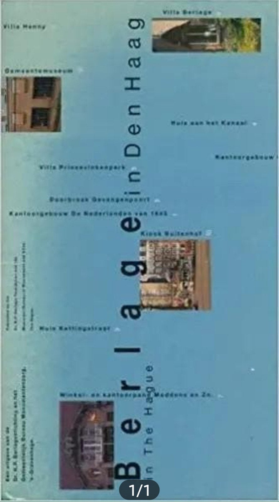 BERLAGE IN DEN HAAG inclusief plattegrond, Verzenden, Zo goed als nieuw, Architecten