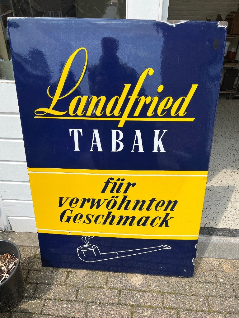 Emaille tabak reclame bord, Ophalen, Gebruikt, Overige typen