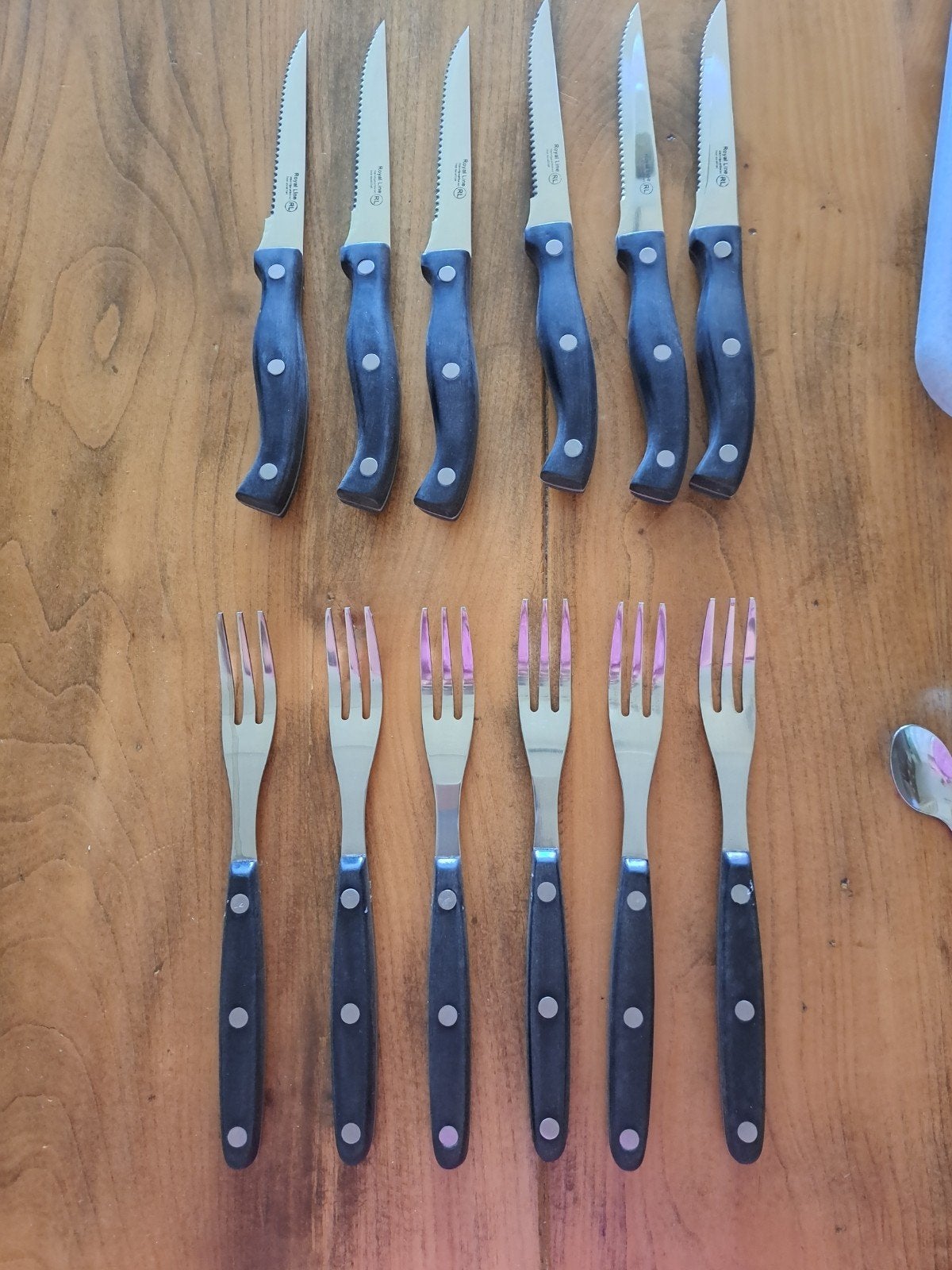 Steak bestek Royal Line, Los bestek, Ophalen of Verzenden, Zo goed als nieuw, Rvs of Chroom