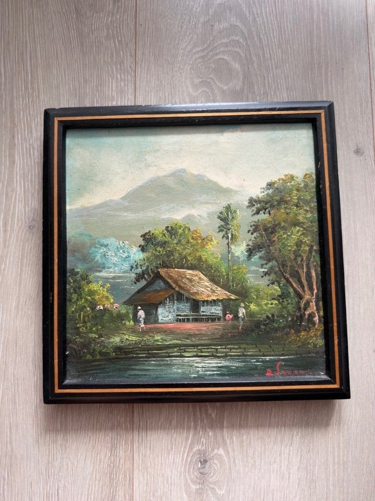 Prachtig Indisch Landschap Schilderij – Olieverf op Canvas, Ophalen of Verzenden