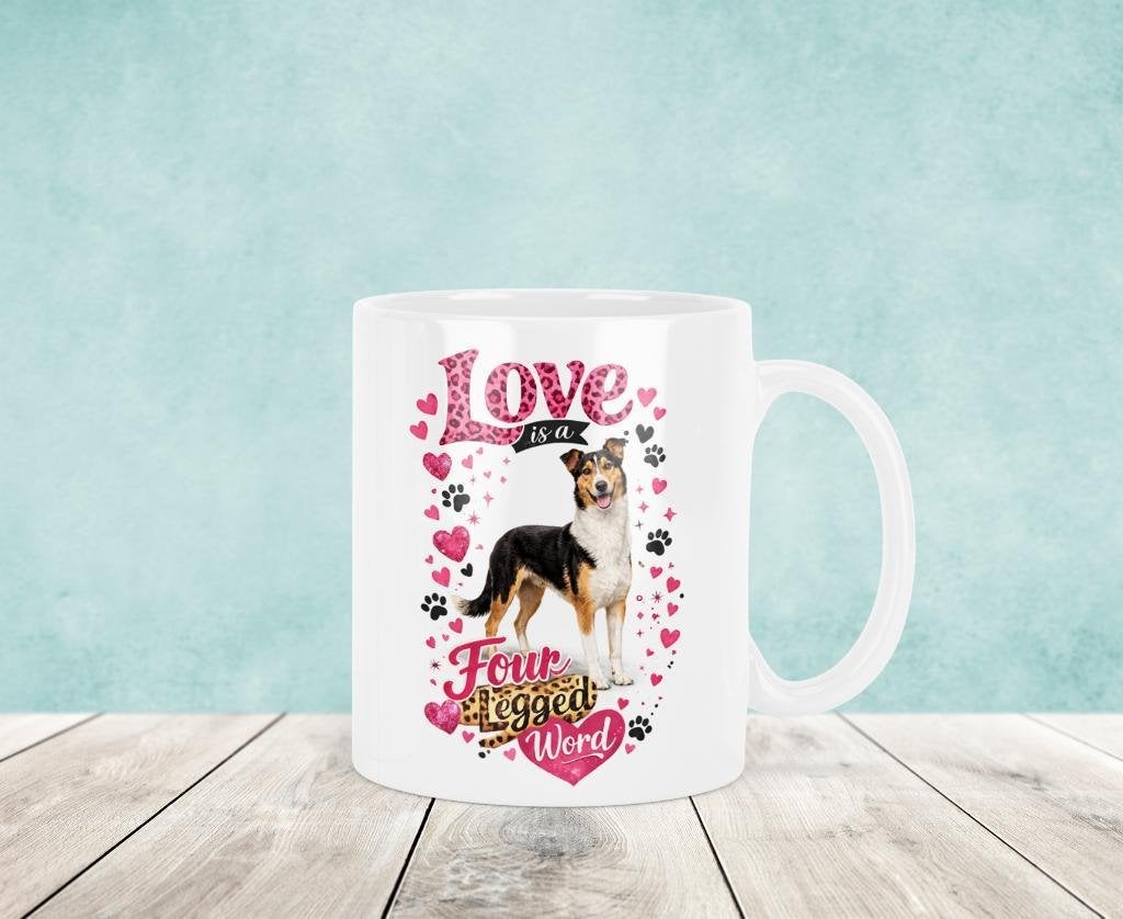 Love is a Four Legged Word - Korthaar Collie Mok, Verzenden, Keramiek, Nieuw, Overige stijlen