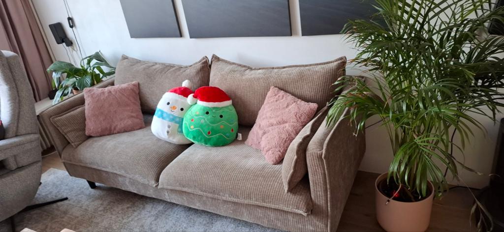 Comfortabele ribstof bank - weinig gebruikt, Ophalen, Modern, Comfortabel, Gebruikt, Driepersoons