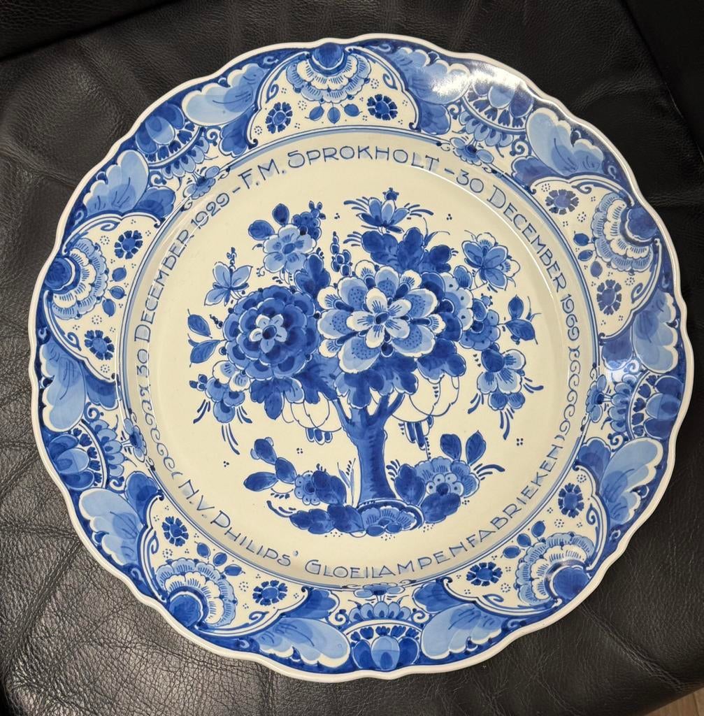 Porceleyne fles Delft wandbord Philips Gloeilampenfabrieken, Ophalen