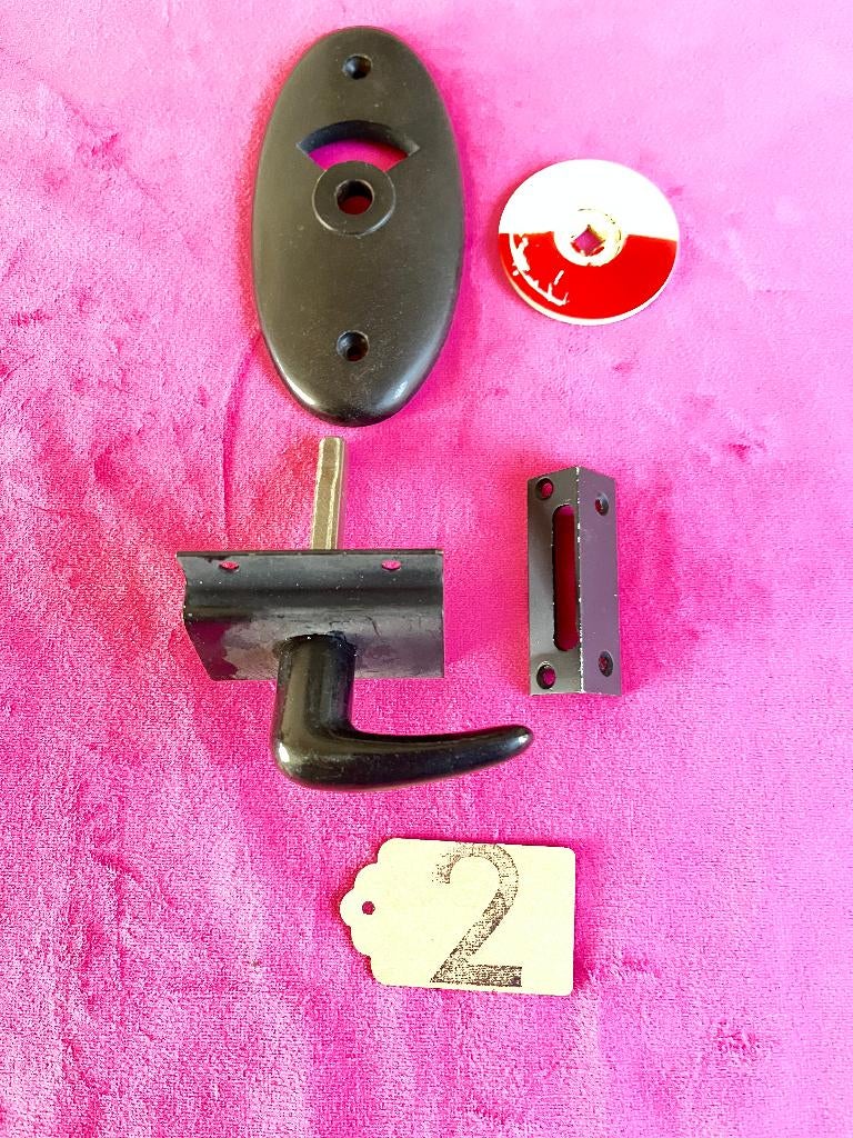 Bakelieten vrij en bezet, wc slot, badkamer, toilet, slot, Ophalen of Verzenden, Gebruikt