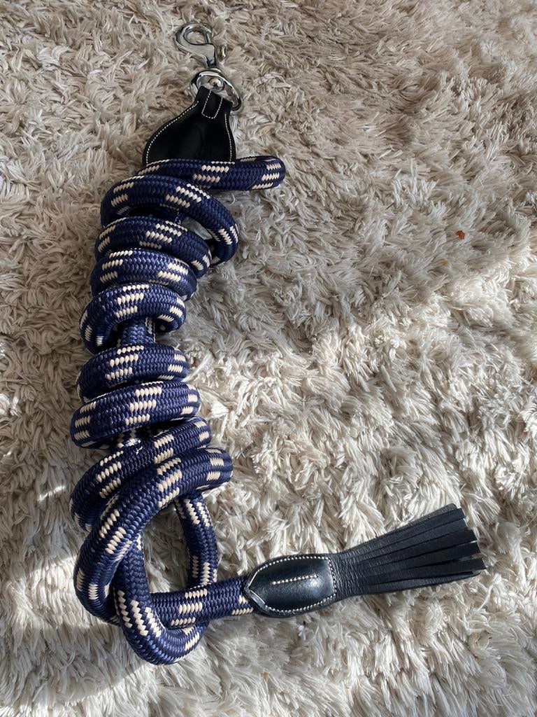 Leadrope blauw wit leer van Dyon, Dieren en Toebehoren, Paarden en Pony's | Hoofdstellen en Tuigage, Ophalen of Verzenden, Nieuw