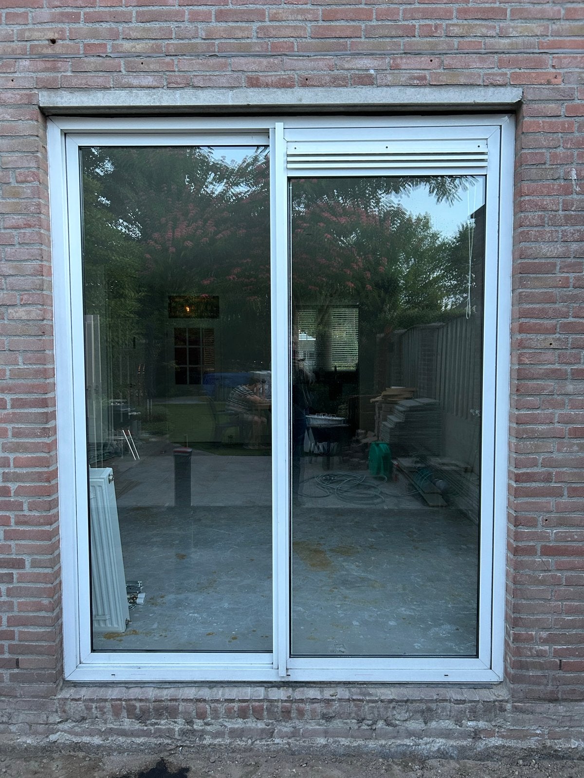 Aluminium dubbele schuifpui met dubbel glas, Ophalen, Gebruikt, Buitendeur, Schuifdeur