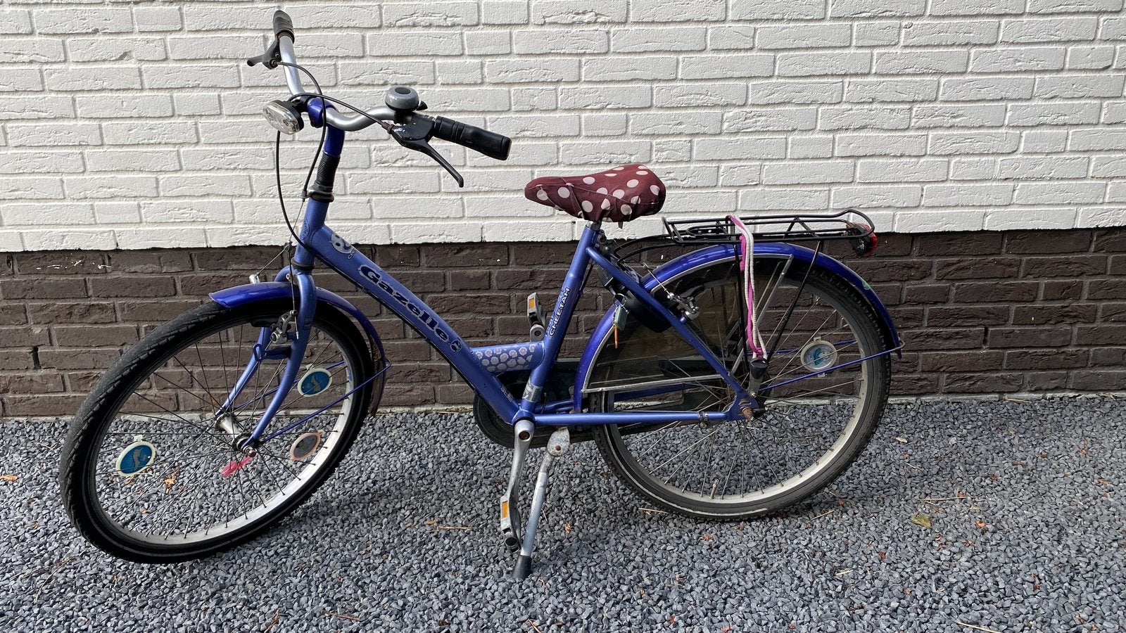 Blauwachtig/Lichtpaarse meisjesfiets 24 inch van Gazelle, Ophalen, Gebruikt, Terugtraprem, 24 inch