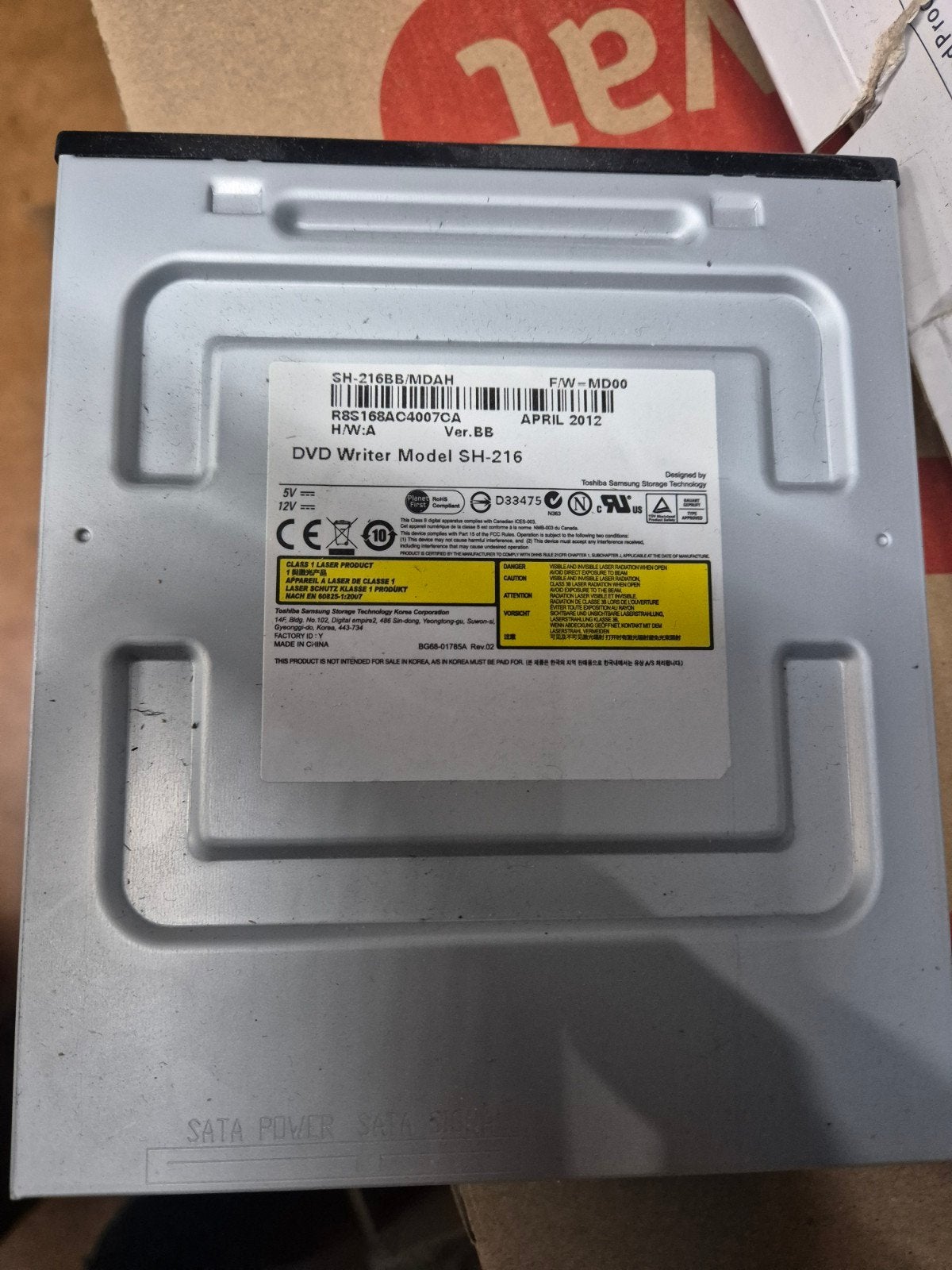 Samsung DVD Writer Model SH-216 - Gebruikt, Computers en Software, Ophalen of Verzenden, Gebruikt, Intern, Cd