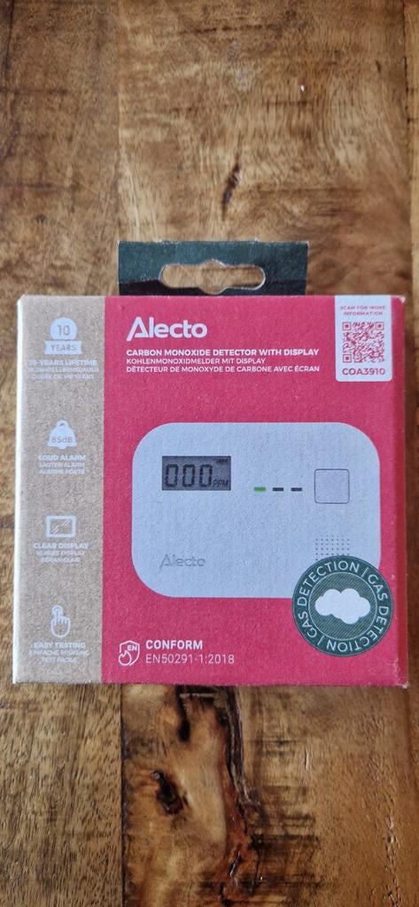 6x Nieuwe Alecto Koolmonoxidemelder met display - COA3910, Detector, Sensor of Melder, Nieuw, Ophalen of Verzenden, Overige soorten
