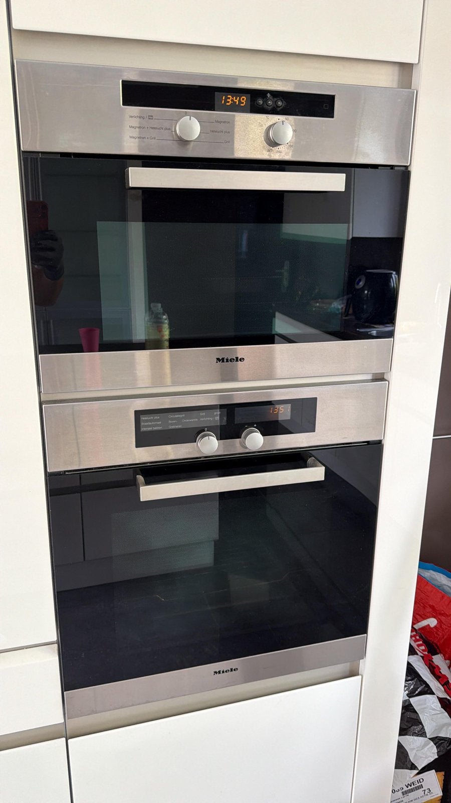 Miele Oven, Magnetron, Kookplaat en Afzuigkap Set, Ophalen, Gebruikt, Hete lucht, Combi-oven