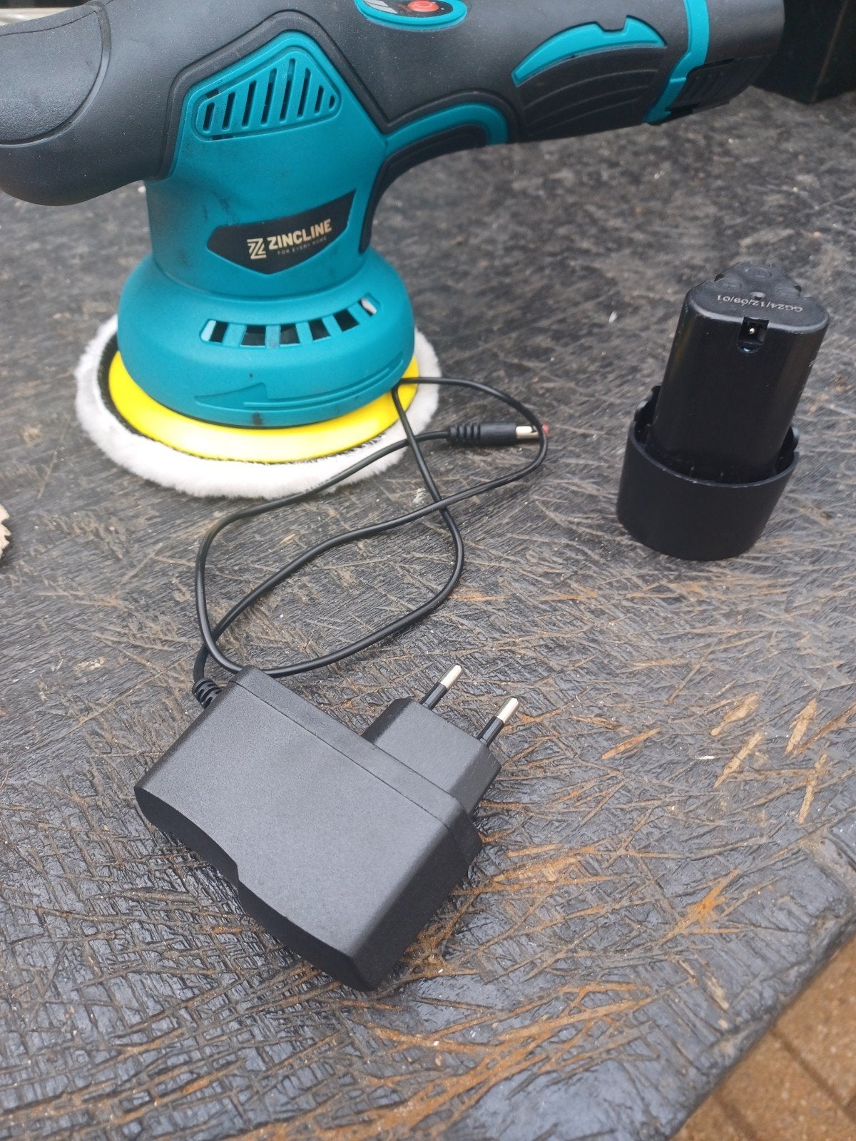 ZINCLINE Accu Polijstmachine/Schuurmachine 12V, Ophalen of Verzenden, Gebruikt, Minder dan 600 watt, Excentrische schuurmachine