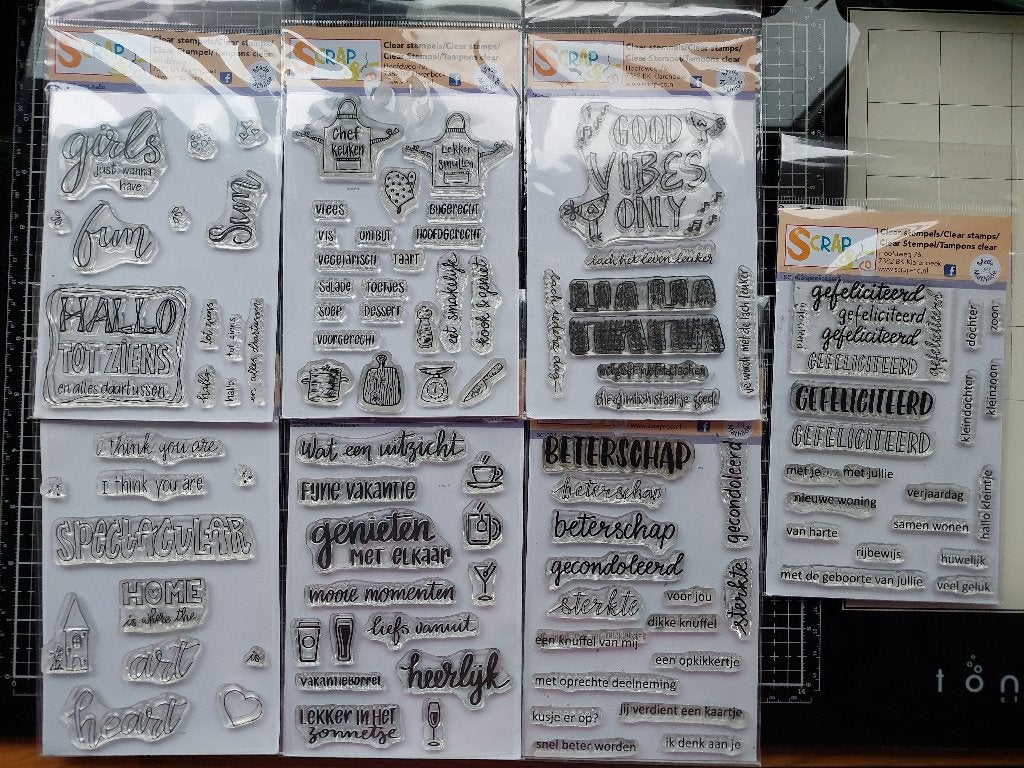 Zeven stempels Scrap & Co, Hobby en Vrije tijd, Ophalen of Verzenden, Zo goed als nieuw, Overige typen, Overige merken