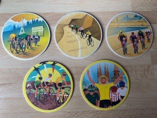 5 bierviltjes Tour de France, Verzamelen, Sportartikelen en Voetbal, Ophalen of Verzenden, Nieuw, Overige sporten, Poster, Plaatje of Sticker