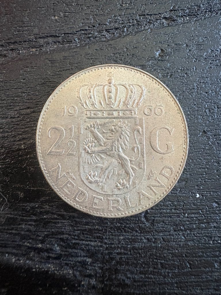Zilveren Rijksdaalder 1966 – Koningin Juliana, Postzegels en Munten, Munten | Nederland, Koningin Beatrix, Zilver, Ophalen of Verzenden