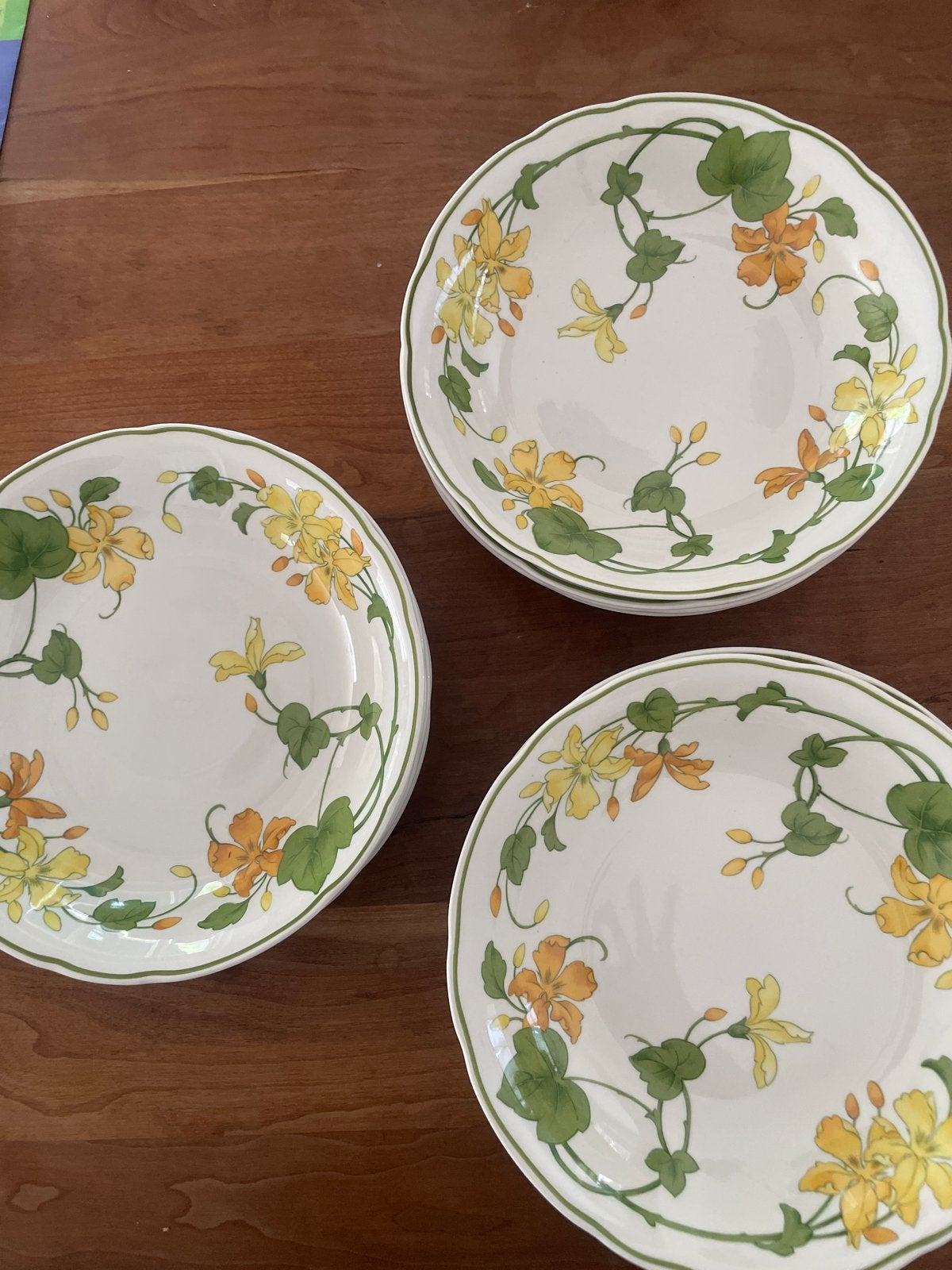 12 Villeroy & Boch Geranium soepborden - Zo goed als nieuw, Ophalen, Villeroy & Boch, Zo goed als nieuw, Bord(en)
