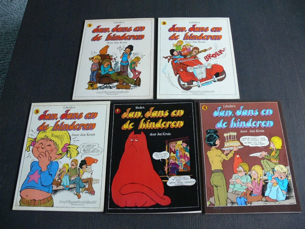 jan, Jans en de kinderen - deel 1 t/m 5, Meerdere stripboeken, Verzenden, Zo goed als nieuw