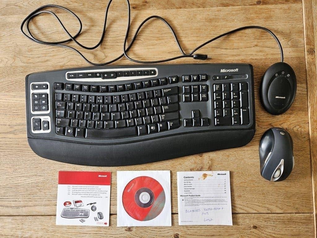 Microsoft Wireless Laser 5000 toetsenbord en muis, Ophalen, Gebruikt, Ergonomisch, Draadloos