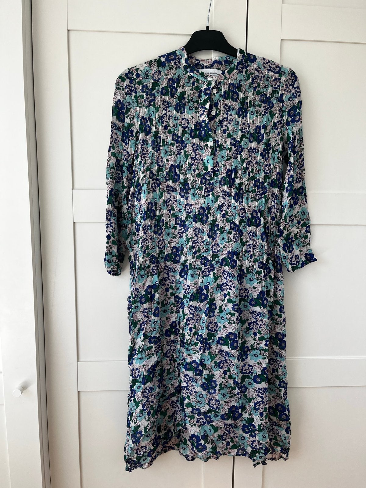 Samsøe & Samsøe bloemenjurk, midi, maat S, Kleding | Dames, Meerkleurig, Ophalen of Verzenden, Zo goed als nieuw, Knielengte