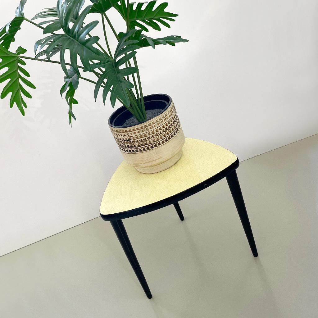 vintage Mid Century bijzet TAFEL geel fifties retro 50’s MCM, Gebruikt, Overige materialen, Vintage Mid Century Modern design fifties retro Japandi
