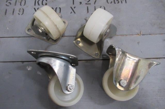 SET van 2x bok en 2x zwenkwiel 75 mm. Gebruikt SETPRIJS., Doe-het-zelf en Verbouw, Ophalen of Verzenden, Gebruikt
