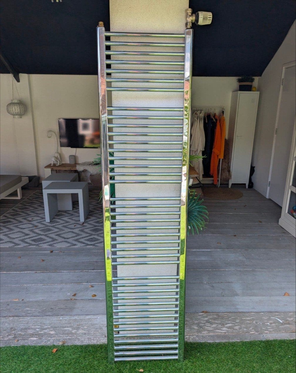 chrome design radiator 180x45, Ophalen, Minder dan 60 cm, Radiator, 80 cm of meer