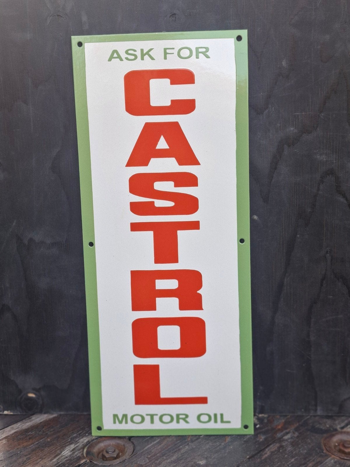 Vintage Castrol Motor Oil Emaille Reclamebord, Verzenden, Gebruikt, Reclamebord