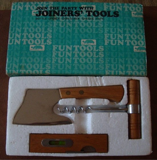 Joiners' Fun Tools - flessenopener & kurkentrekker & kaasmes, Ophalen of Verzenden, Zo goed als nieuw