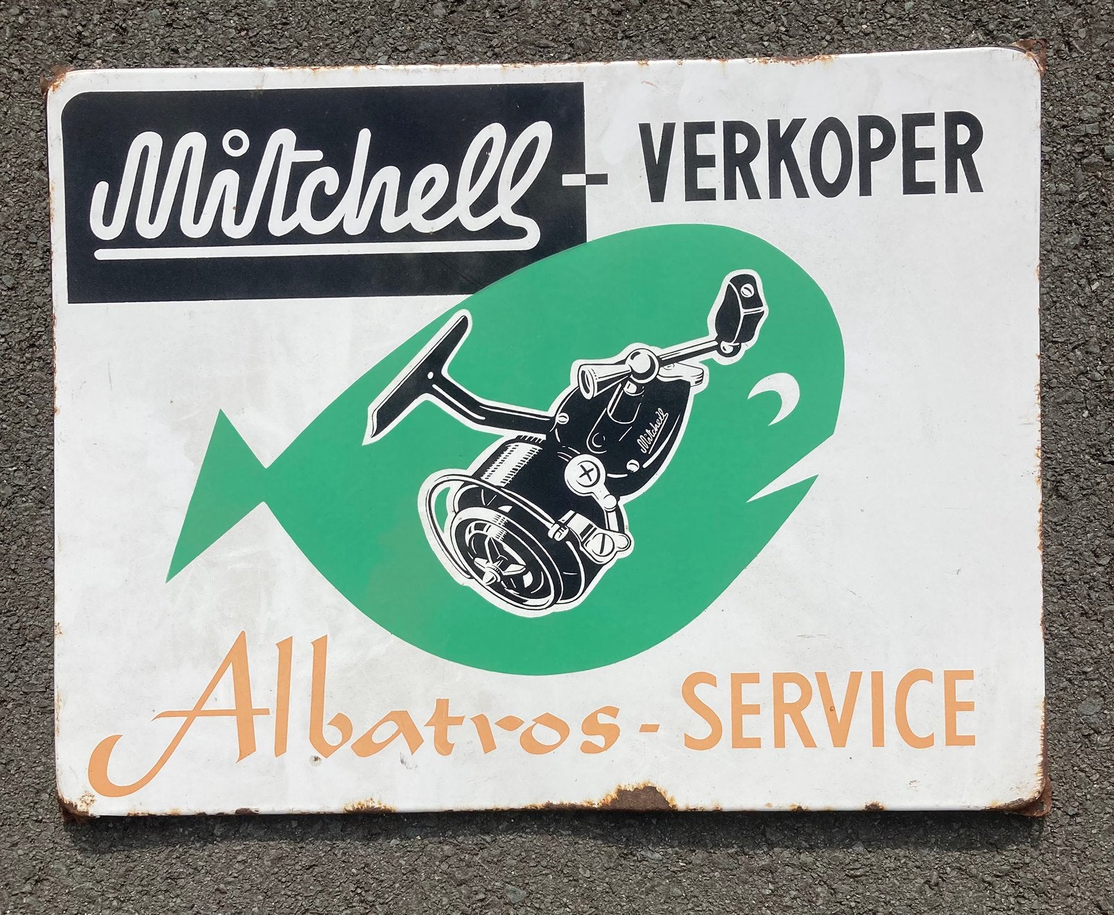 Emaille reclame bord Mitchell Albatros molens, Ophalen of Verzenden