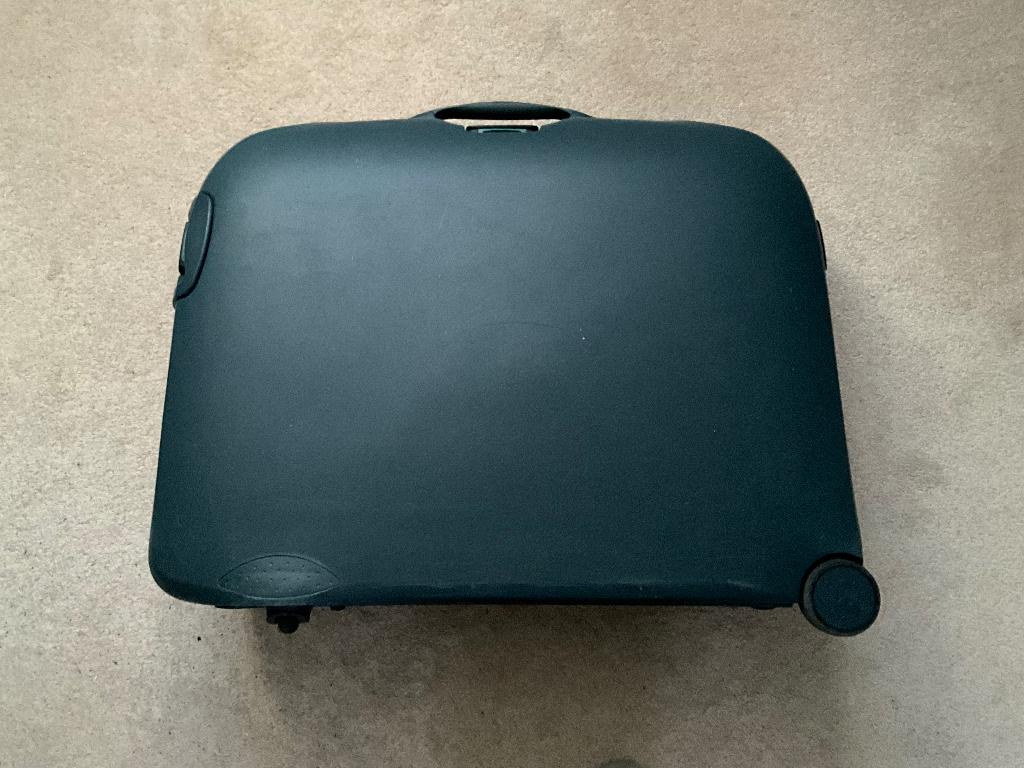 Samsonite koffer kunststof blauw  gebruikt,  in nette staat, Gebruikt, Hard kunststof, 70 cm of meer, 55 cm of meer