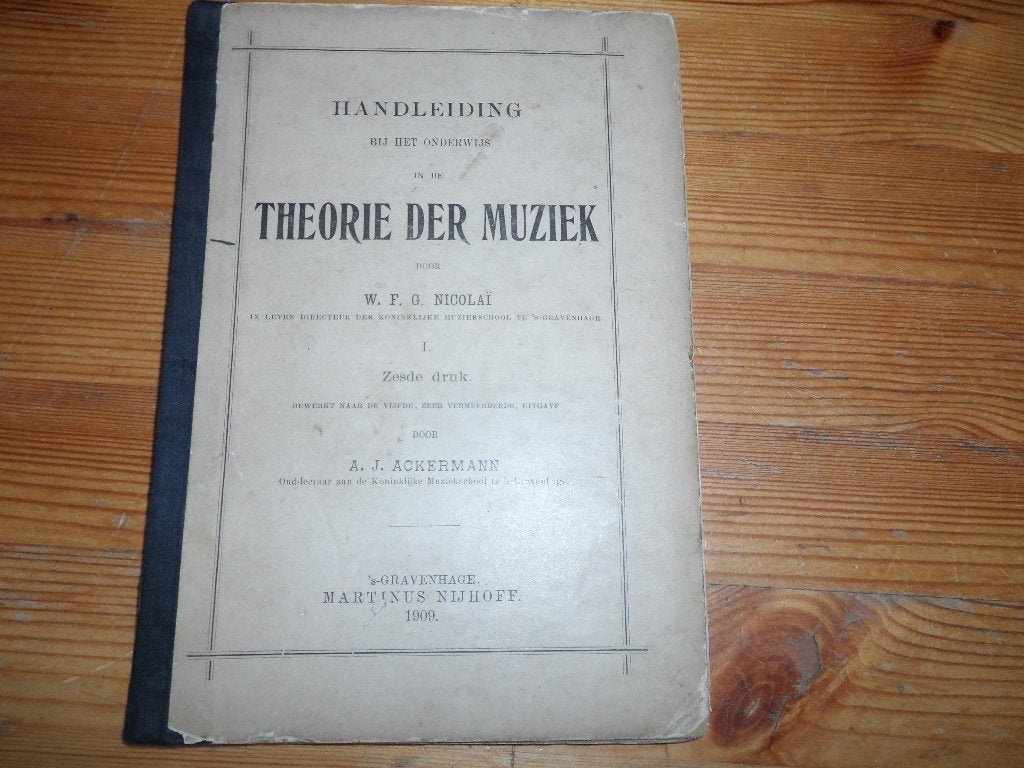 Theorie der muziek - nicolai / ackermann, Boeken, Muziek, Ophalen of Verzenden, Gelezen, Genre of Stijl