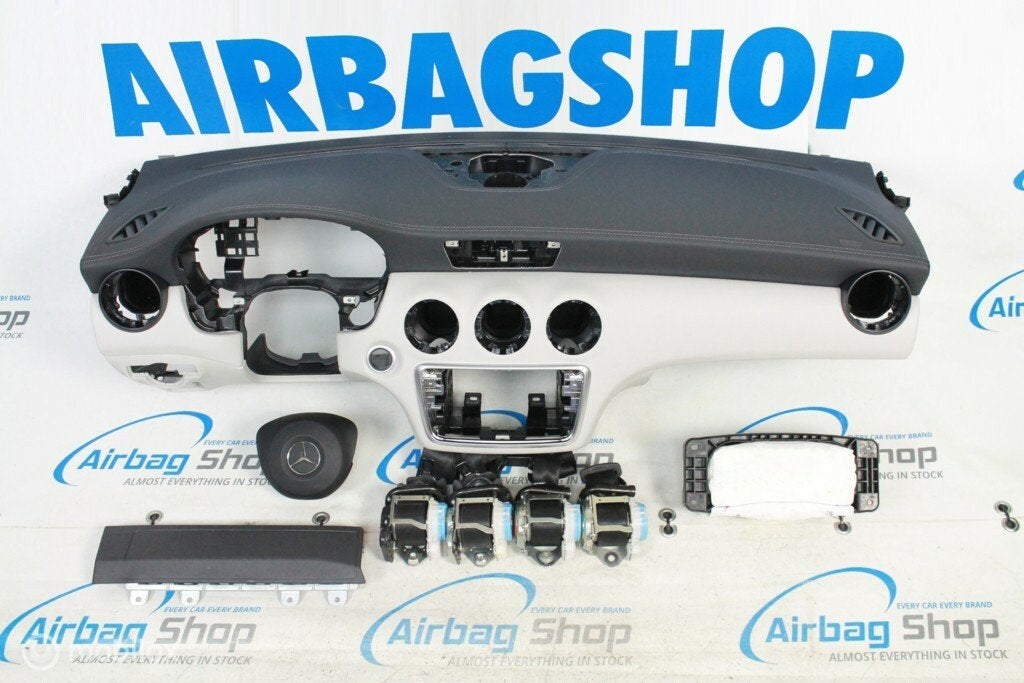 Airbag set – Dashboard leer zwart/beige facelift MB A W176, Gebruikt, Ophalen of Verzenden