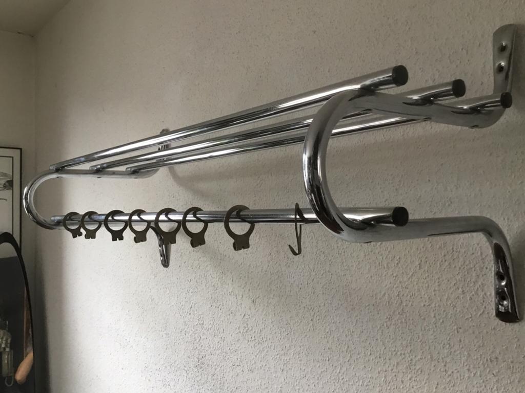 verchroomde vintage kapstok Gispen stijl jaren 60, Huis en Inrichting, Woonaccessoires | Kapstokken, Zo goed als nieuw, Minder dan 100 cm