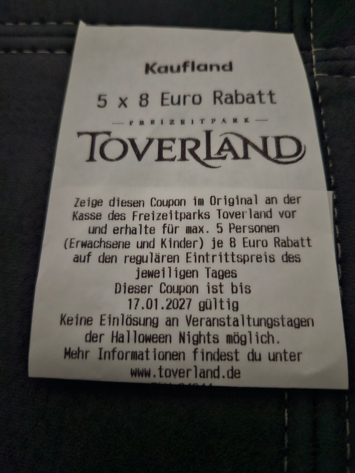 toverland korting., Drie personen of meer, Kortingskaart