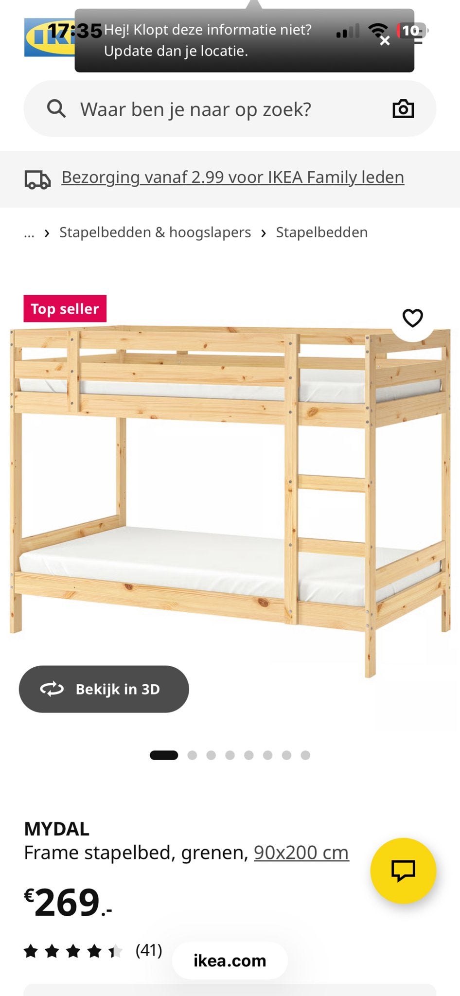 Ikea Mydal Stapelbed - Nette gebruikte staat, Huis en Inrichting, Ophalen, Gebruikt, 90 cm, Tweepersoons