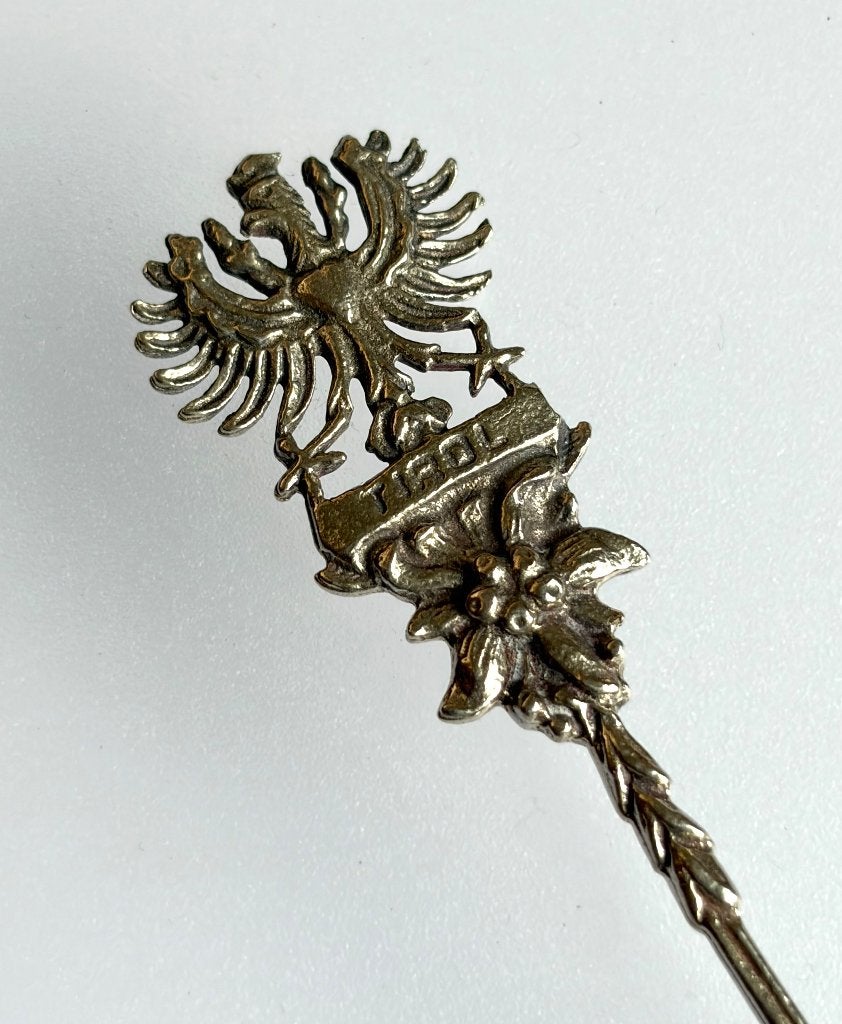 Theelepeltje zilver Tirol edelweis Oostenrijk, Antiek en Kunst, Ophalen of Verzenden
