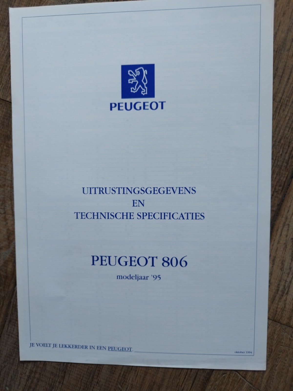 Peugeot 806 Uitr. gegevens en Technische Specificaties, Ophalen of Verzenden, Zo goed als nieuw, Peugeot, Peugeot
