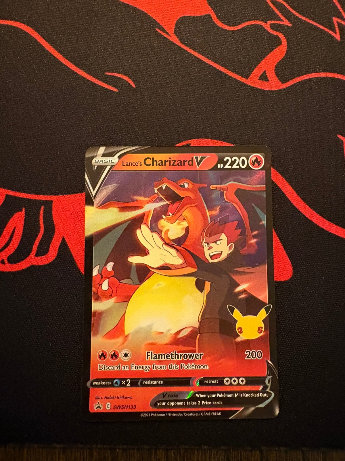 LANCE’S CHARIZARD V SWSH133 – PROMO – 25TH ANNIVERSARY – NM, Verzenden, Zo goed als nieuw