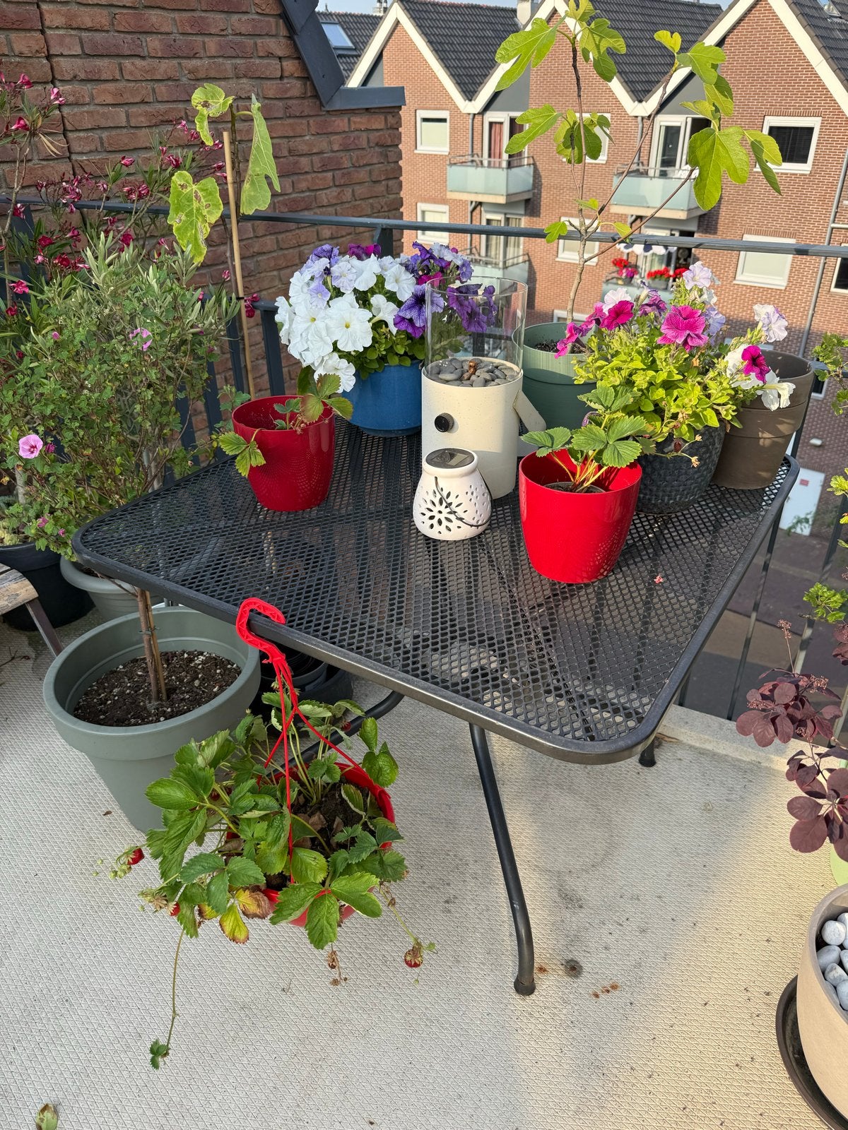 Metalen tuintafel 90x90cm, Tuin en Terras, Tuintafels, Ophalen, Gebruikt, Vierkant, Metaal