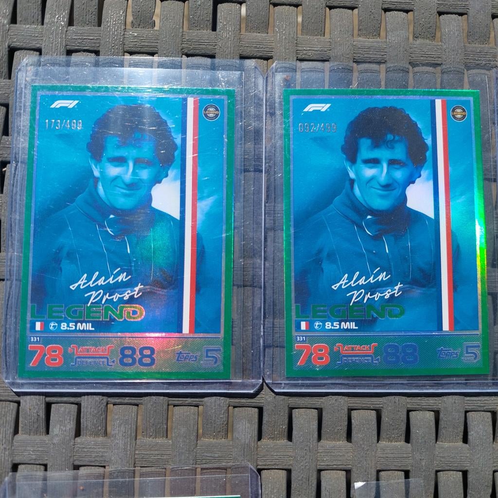 Alain Prost F1 Legend Kaarten - 173/499 & 092/499, Ophalen of Verzenden