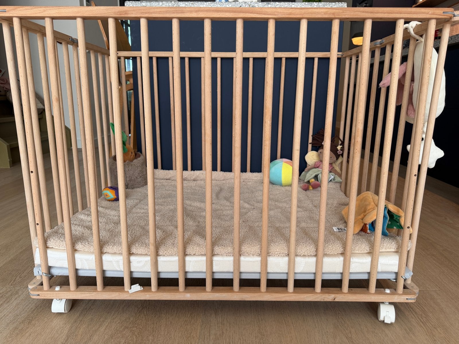 Kinderbox Babypark - opvouwbaar en op wielen, Kinderen en Baby's, Boxen, Gebruikt, Rechthoekig, In hoogte verstelbaar, Ophalen