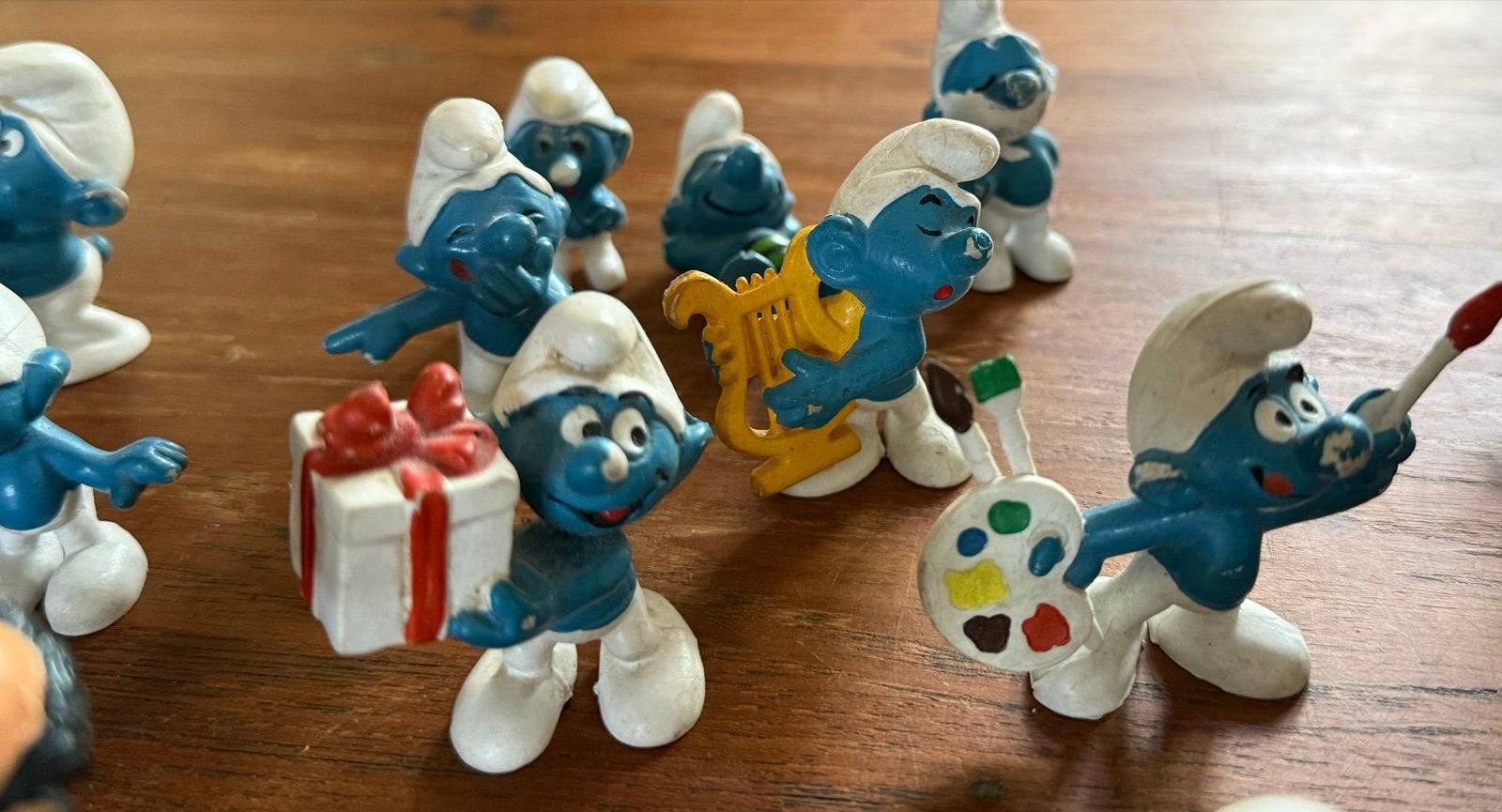 Vintage Smurfen collectie - Peyo Schleich Bully, Ophalen of Verzenden, Gebruikt, Verschillende Smurfen, Poppetje, Figuurtje of Knuffel