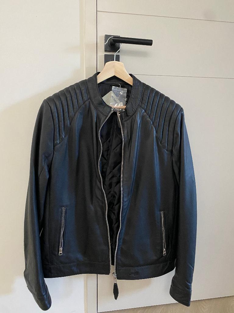 leren jas, Schott, Zwart, Ophalen of Verzenden, Maat 56/58 (XL)