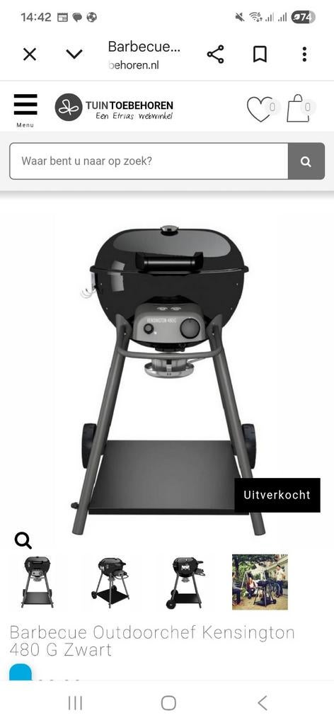 Outdoorchef Kensington 480 G Zwart Gasbarbecue, Tuin en Terras, Gasbarbecues, Zo goed als nieuw, Ophalen
